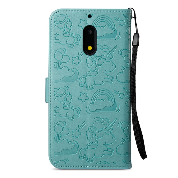 For Nokia 6/N6 Embossed Horse Cloud Print Horizontal Flip Leather Case with Holder & Card Slots & Wallet & Lanyard