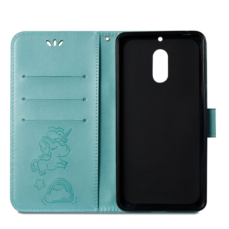 For Nokia 6/N6 Embossed Horse Cloud Print Horizontal Flip Leather Case with Holder & Card Slots & Wallet & Lanyard