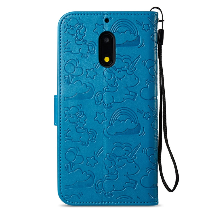 For Nokia 6/N6 Embossed Horse Cloud Print Horizontal Flip Leather Case with Holder & Card Slots & Wallet & Lanyard