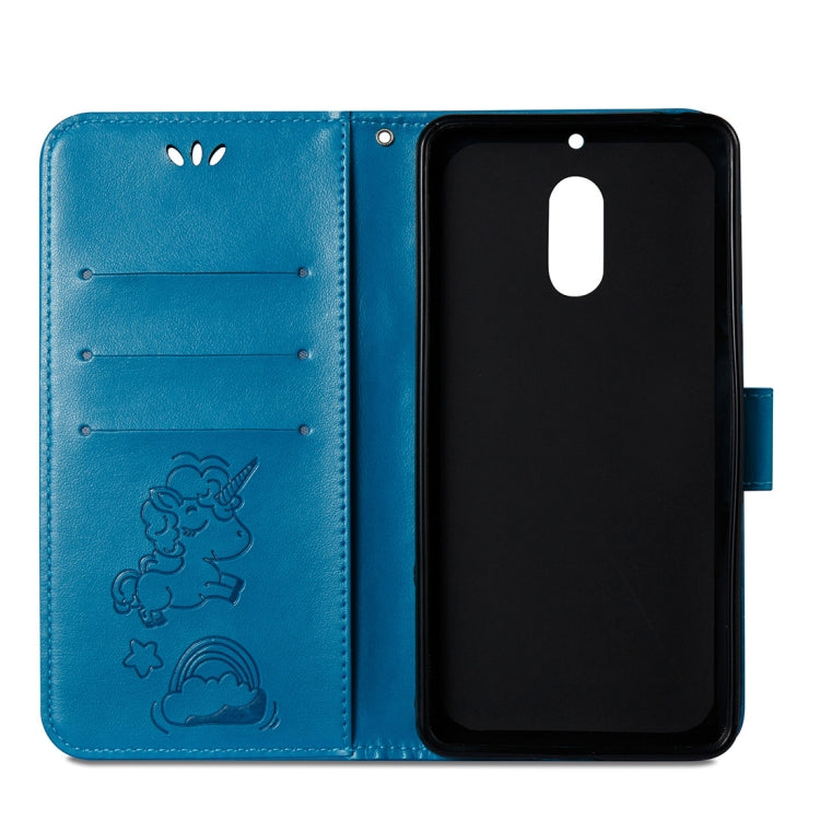 For Nokia 6/N6 Embossed Horse Cloud Print Horizontal Flip Leather Case with Holder & Card Slots & Wallet & Lanyard