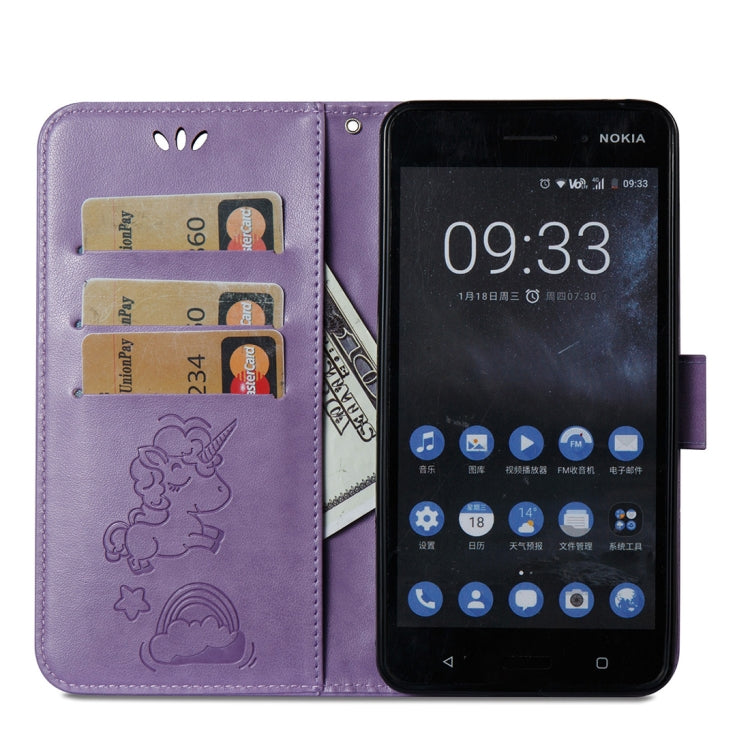 For Nokia 6/N6 Embossed Horse Cloud Print Horizontal Flip Leather Case with Holder & Card Slots & Wallet & Lanyard