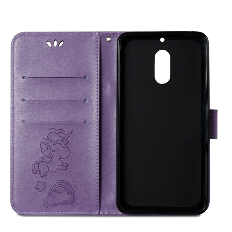 For Nokia 6/N6 Embossed Horse Cloud Print Horizontal Flip Leather Case with Holder & Card Slots & Wallet & Lanyard