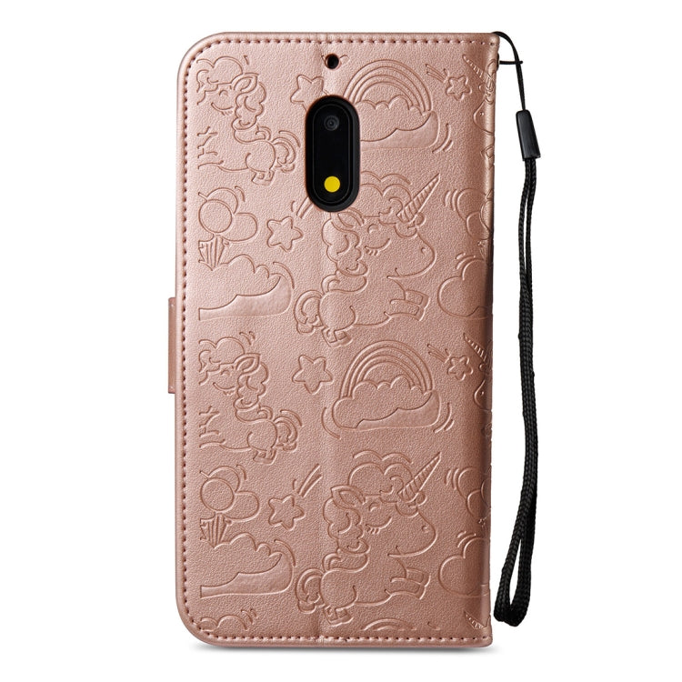 For Nokia 6/N6 Embossed Horse Cloud Print Horizontal Flip Leather Case with Holder & Card Slots & Wallet & Lanyard