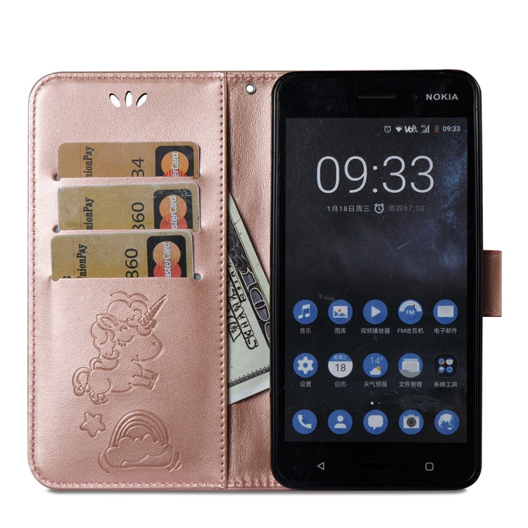 For Nokia 6/N6 Embossed Horse Cloud Print Horizontal Flip Leather Case with Holder & Card Slots & Wallet & Lanyard