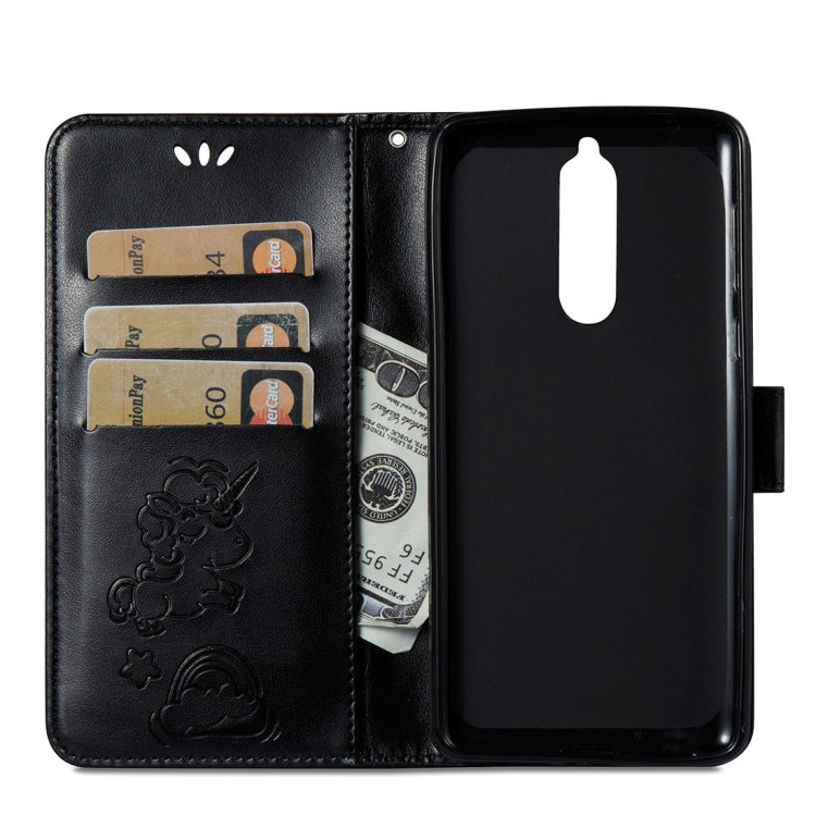 For Nokia N8 Pressed Horse Cloud Print Horizontal Flip Leather Case with Holder & Card Slots & Wallet & Lanyard