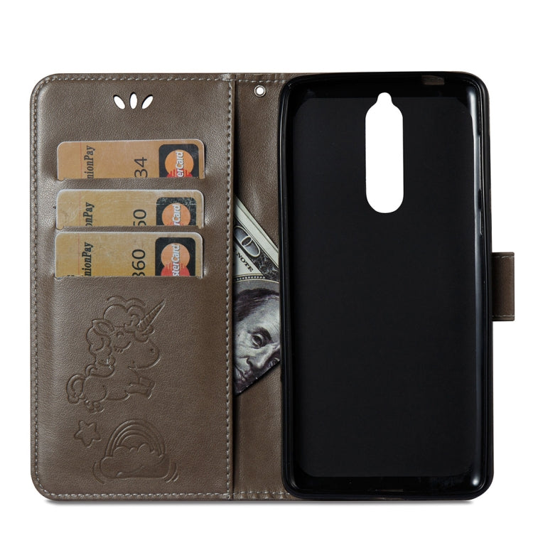 For Nokia N8 Pressed Horse Cloud Print Horizontal Flip Leather Case with Holder & Card Slots & Wallet & Lanyard