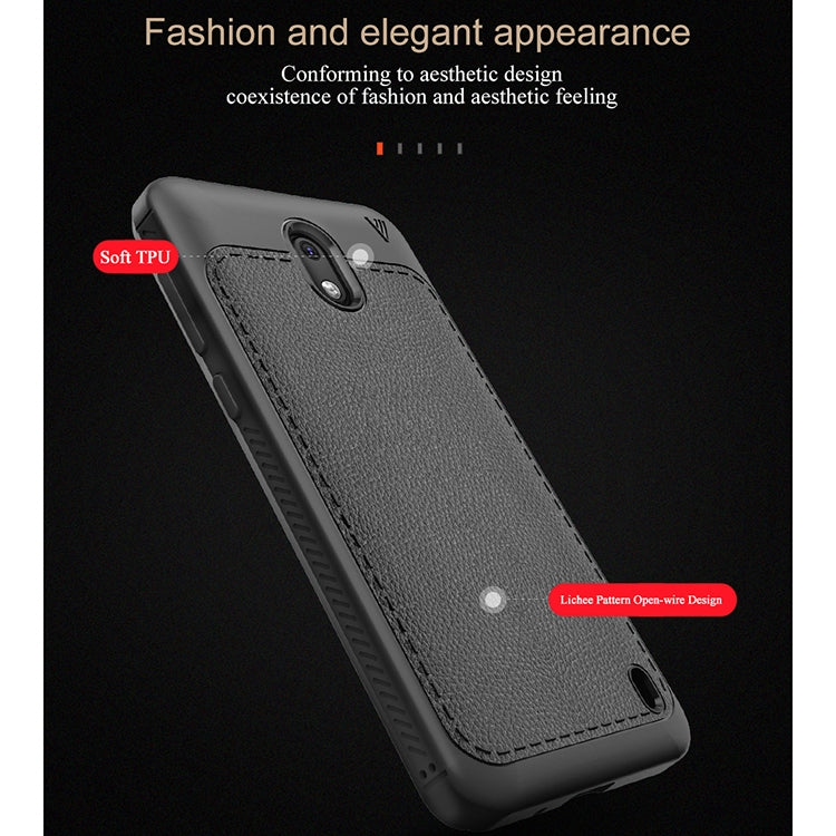 Lenuo Leshen Series for Nokia 2 TPU Litchi Texture Dropproof Protective Back Cover Case