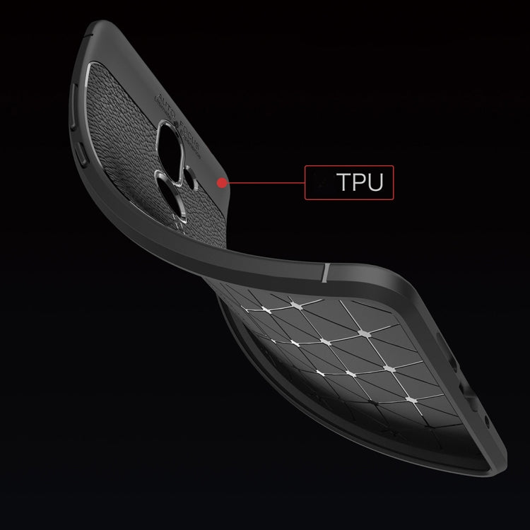 For Nokia 7 Plus Litchi Texture Soft TPU Protective Back Cover Case