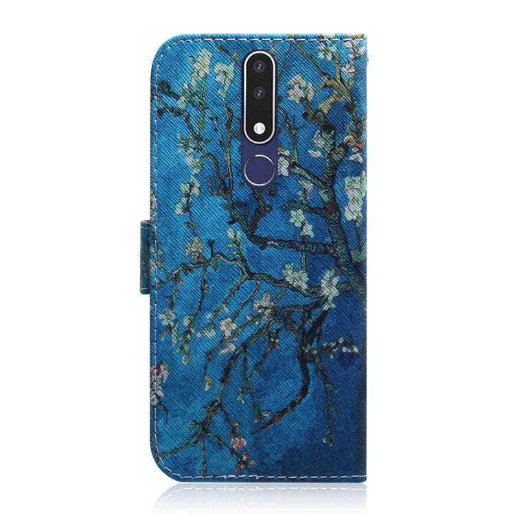 Apricot Flower Pattern Coloured Drawing Horizontal Flip Leather Case for Nokia 3.1 Plus, with Holder & Card Slots & Wallet