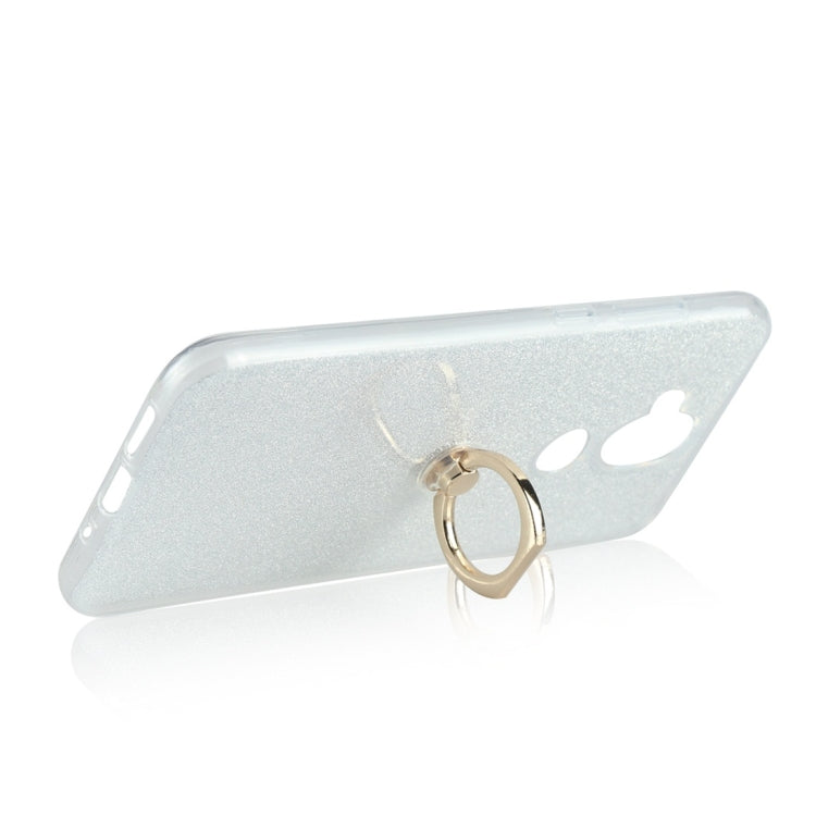 Glittery Powder Shockproof TPU Protective Case for Nokia X7, with 360 Degree Rotation Ring Holder