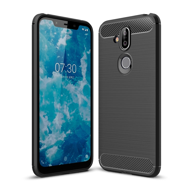 Brushed Texture Carbon Fiber TPU Case for Nokia 7.1 Plus / X7