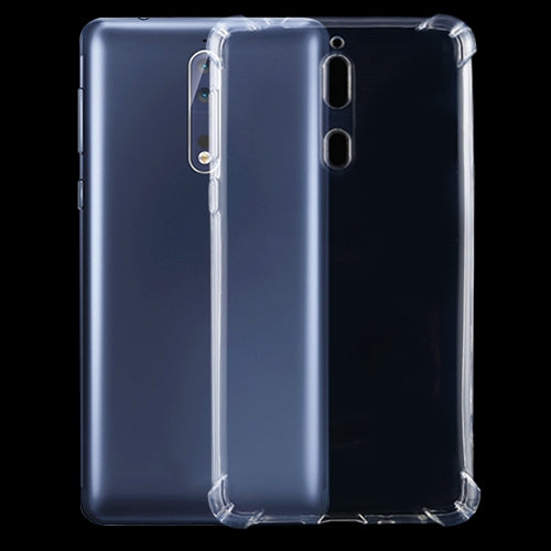 For Nokia 8 Four-Corner Shockproof Ultra-Thin Transparent TPU Case