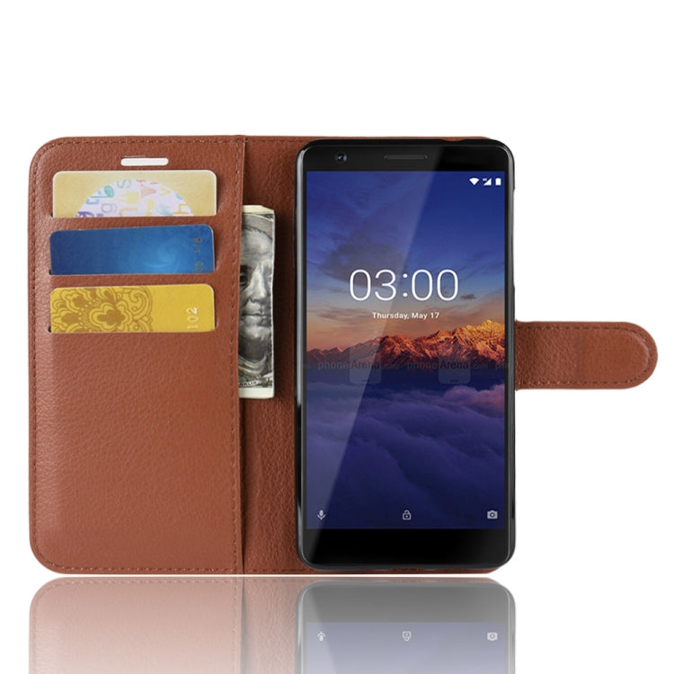 Litchi Texture Horizontal Flip Leather Case for Nokia 3.1, with Wallet & Holder & Card Slots