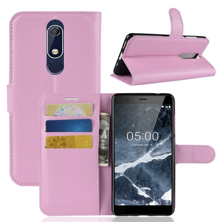 Litchi Texture Horizontal Flip Leather Case for Nokia 5.1, with Wallet & Holder & Card Slots