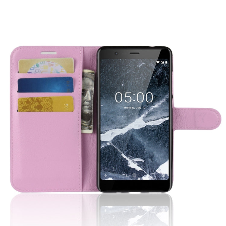 Litchi Texture Horizontal Flip Leather Case for Nokia 5.1, with Wallet & Holder & Card Slots