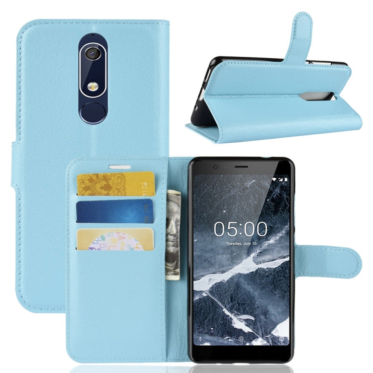 Litchi Texture Horizontal Flip Leather Case for Nokia 5.1, with Wallet & Holder & Card Slots