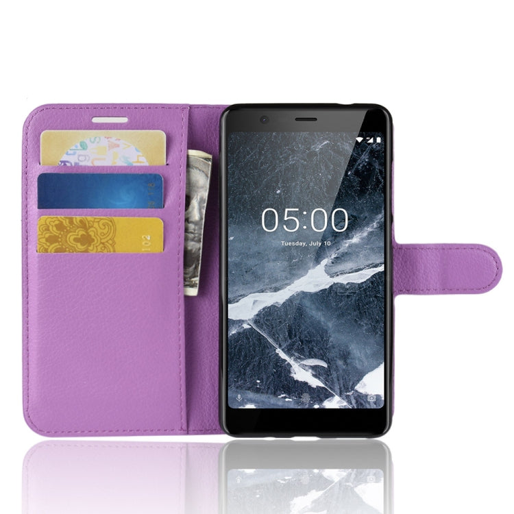 Litchi Texture Horizontal Flip Leather Case for Nokia 5.1, with Wallet & Holder & Card Slots