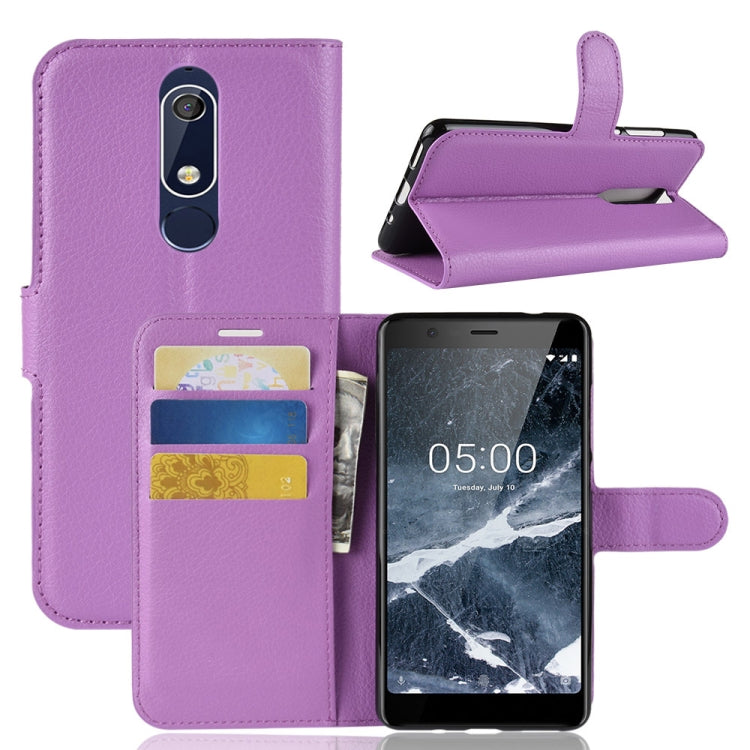 Litchi Texture Horizontal Flip Leather Case for Nokia 5.1, with Wallet & Holder & Card Slots