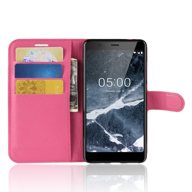 Litchi Texture Horizontal Flip Leather Case for Nokia 5.1, with Wallet & Holder & Card Slots
