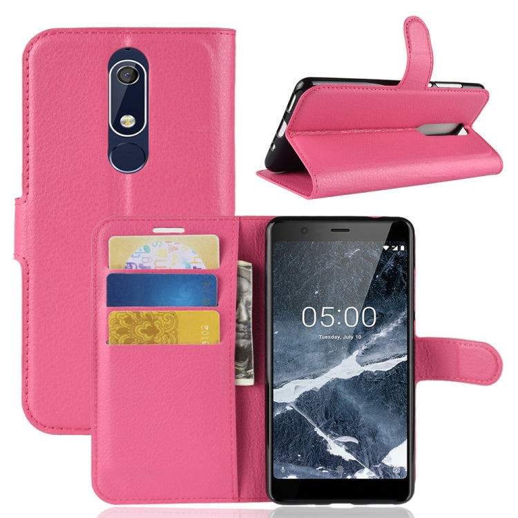 Litchi Texture Horizontal Flip Leather Case for Nokia 5.1, with Wallet & Holder & Card Slots
