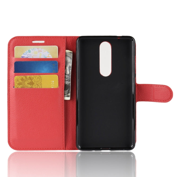 Litchi Texture Horizontal Flip Leather Case for Nokia 5.1, with Wallet & Holder & Card Slots