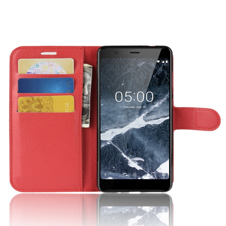 Litchi Texture Horizontal Flip Leather Case for Nokia 5.1, with Wallet & Holder & Card Slots