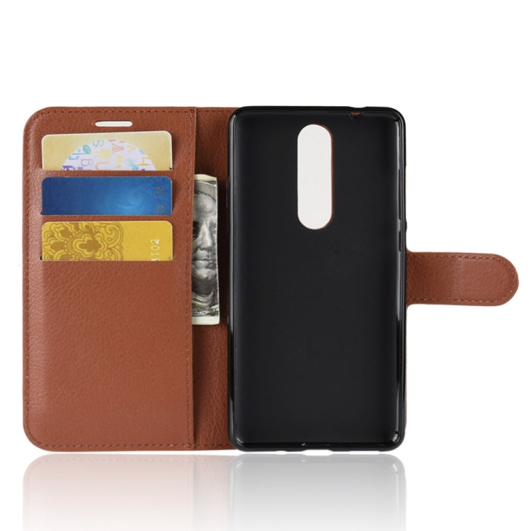 Litchi Texture Horizontal Flip Leather Case for Nokia 5.1, with Wallet & Holder & Card Slots