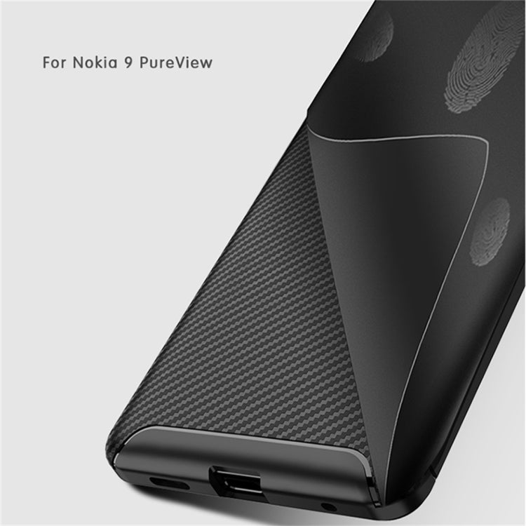 Carbon Fiber Texture Shockproof TPU Case for Nokia 9 PureView