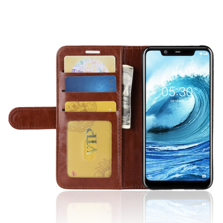 Crazy Horse Texture Horizontal Flip Leather Case for Nokia 5.1 Plus(X5), with Wallet & Holder & Card Slots