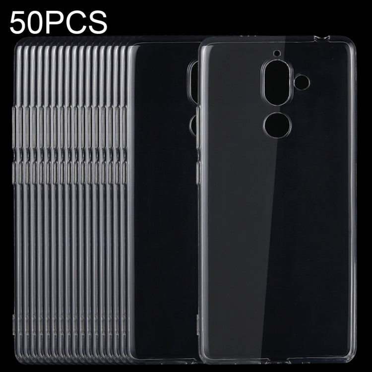 50 PCS for Nokia 7 Plus 0.75mm Ultra-thin Transparent TPU Protective Case