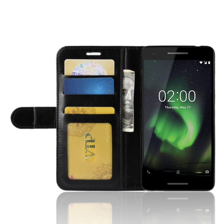 PU + TPU Crazy Horse Texture Horizontal Flip Leather Case for Nokia 2.1, with Wallet & Holder & Card Slots