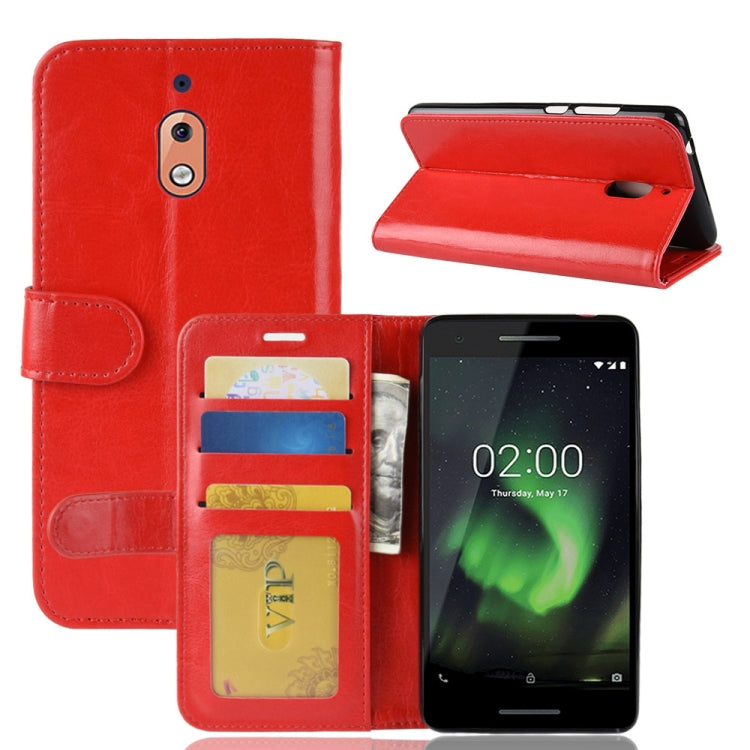 PU + TPU Crazy Horse Texture Horizontal Flip Leather Case for Nokia 2.1, with Wallet & Holder & Card Slots