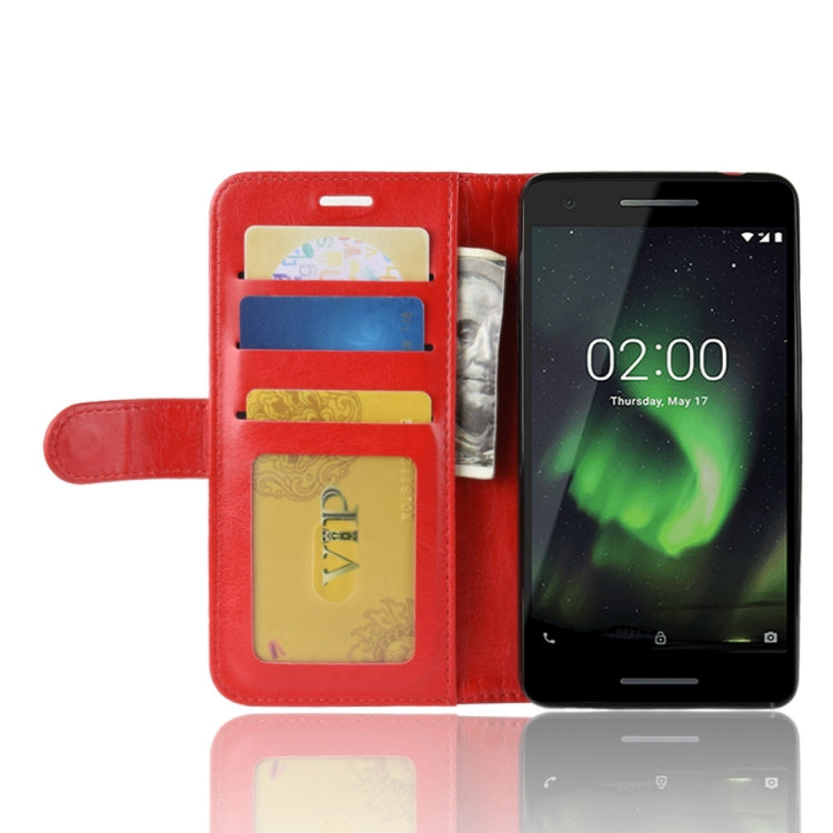 PU + TPU Crazy Horse Texture Horizontal Flip Leather Case for Nokia 2.1, with Wallet & Holder & Card Slots
