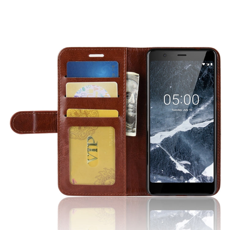 PU + TPU Crazy Horse Texture Horizontal Flip Leather Case for Nokia 5.1, with Wallet & Holder & Card Slots