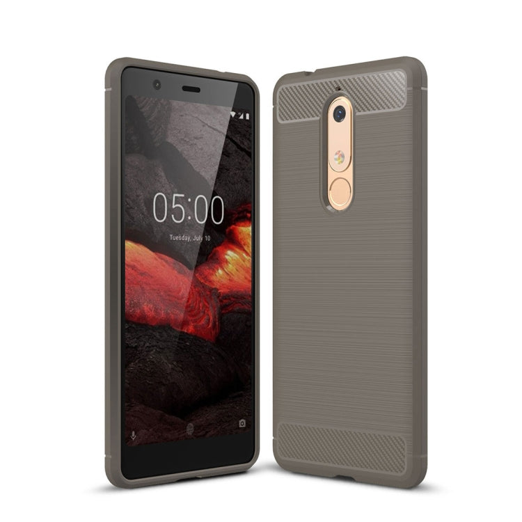 Brushed Texture Carbon Fiber Shockproof TPU Case for Nokia 5.1
