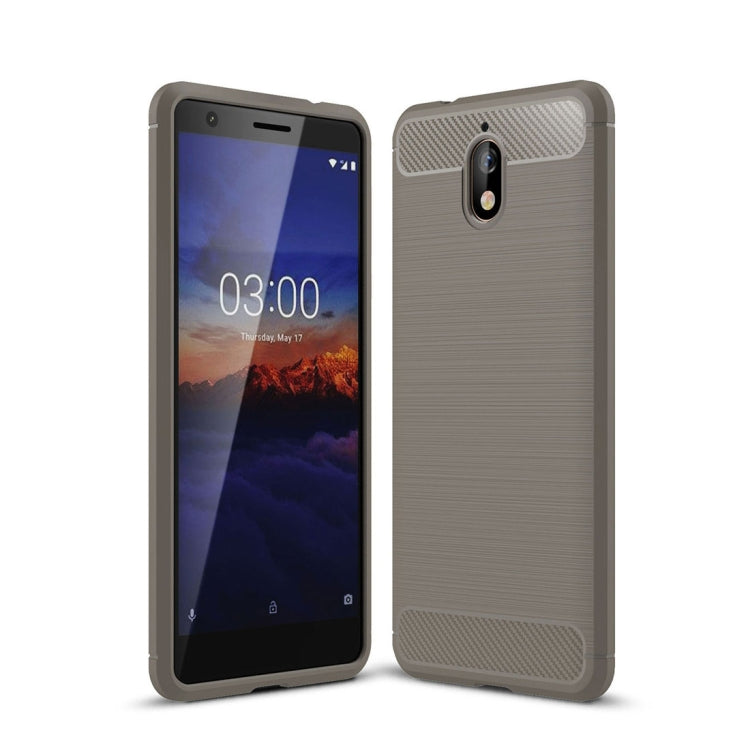 Brushed Texture Carbon Fiber Shockproof TPU Case for Nokia 3.1