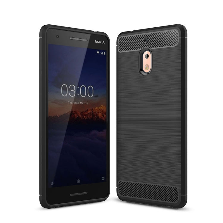 Brushed Texture Carbon Fiber Shockproof TPU Case for Nokia 2.1