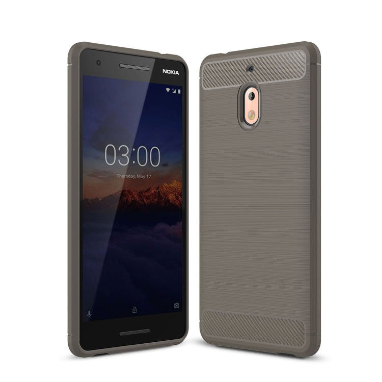 Brushed Texture Carbon Fiber Shockproof TPU Case for Nokia 2.1