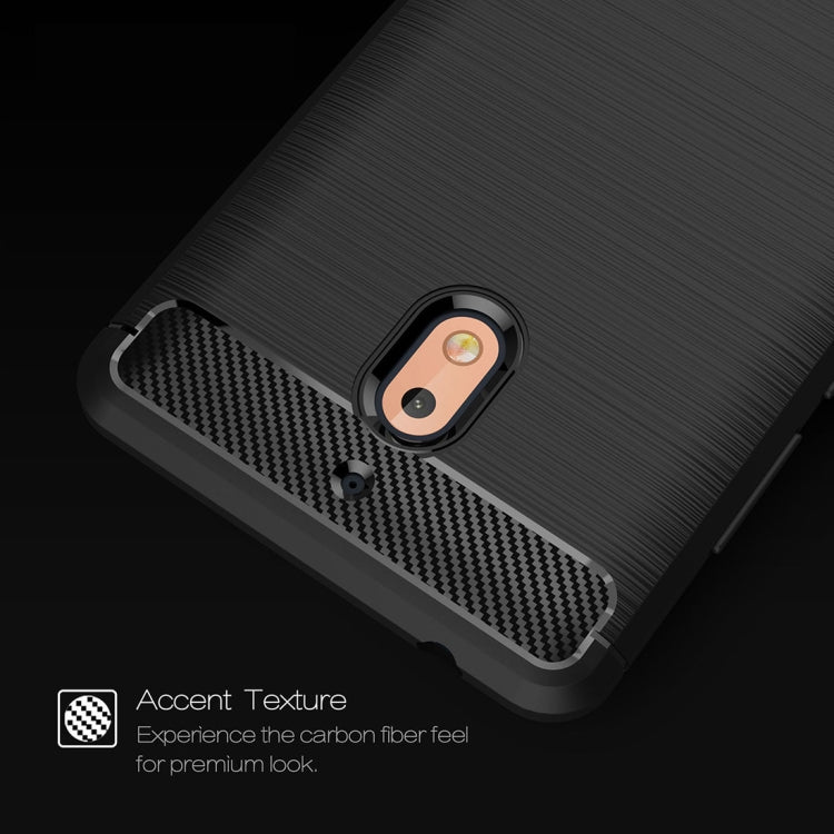 Brushed Texture Carbon Fiber Shockproof TPU Case for Nokia 2.1