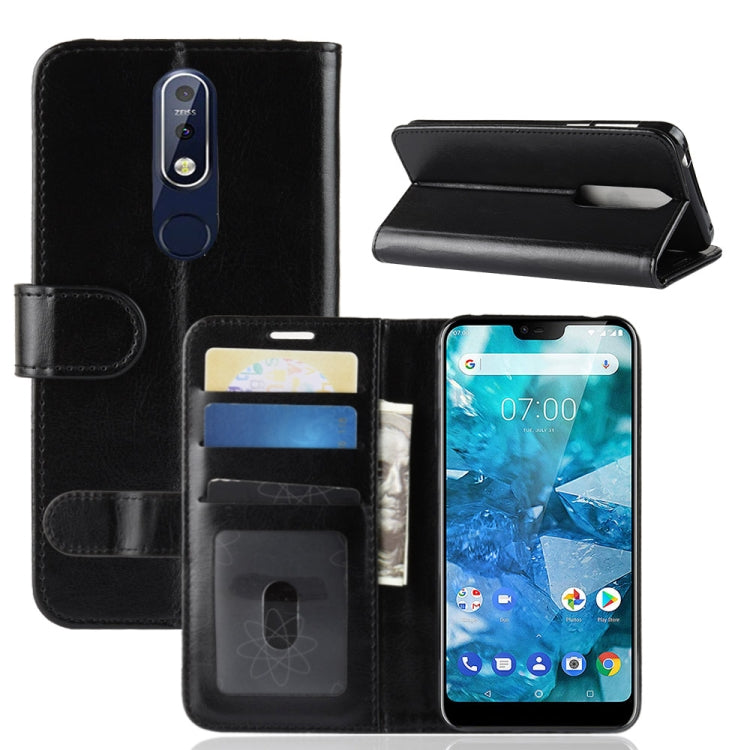 R64 Texture Single Fold Horizontal Flip Leather Case for Nokia 7.1, with Holder & Card Slots & Wallet