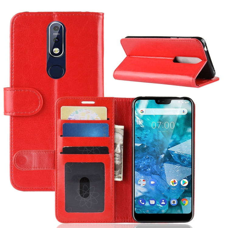 R64 Texture Single Fold Horizontal Flip Leather Case for Nokia 7.1, with Holder & Card Slots & Wallet