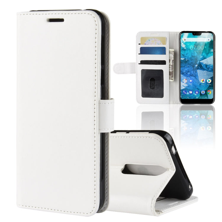 R64 Texture Single Fold Horizontal Flip Leather Case for Nokia 7.1, with Holder & Card Slots & Wallet