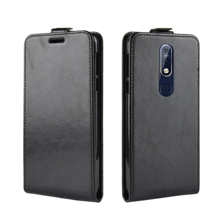 R64 Texture Single Fold Vertical Flip Leather Case for Nokia 7.1, with Card Slots & Wallet