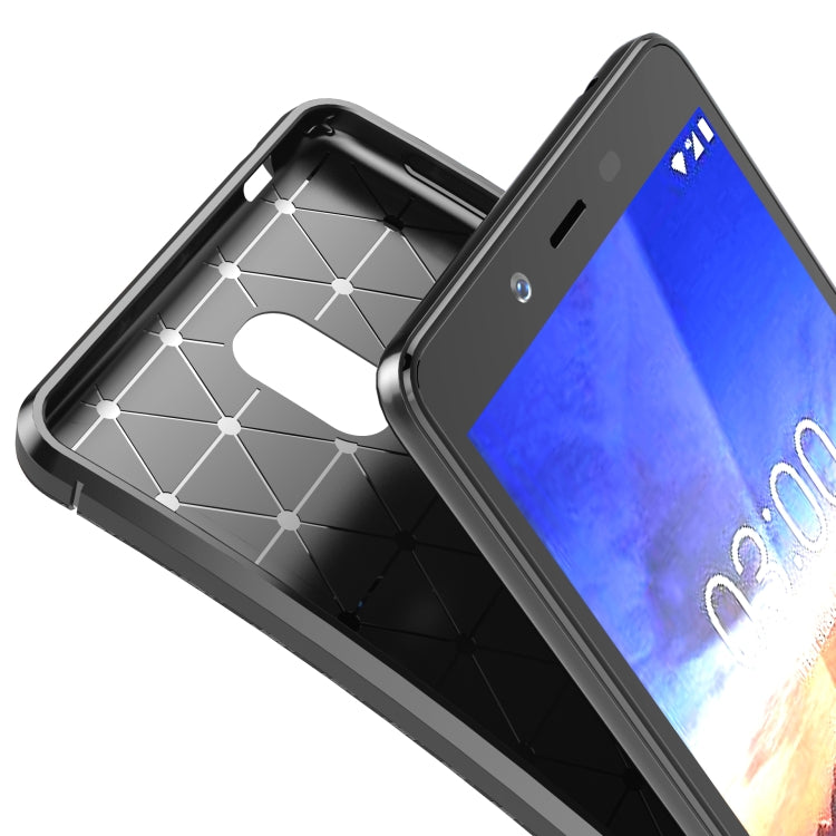 Carbon Fiber Texture Shockproof TPU Case for Nokia 1 Plus
