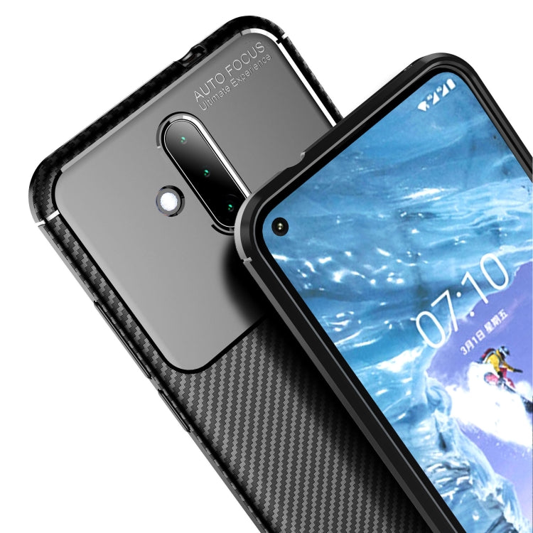 Carbon Fiber Texture Shockproof TPU Case for Nokia 6.2 / X71 (Black)