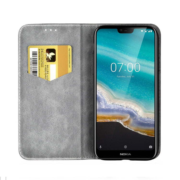 Business Solid Color Stitching Horizontal Flip Leather Case for Nokia 7.1, with Holder & Card Slots & Wallet & Lanyard