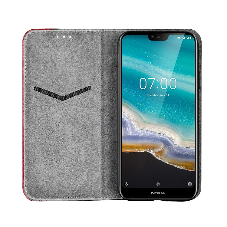 Business Solid Color Stitching Horizontal Flip Leather Case for Nokia 7.1, with Holder & Card Slots & Wallet & Lanyard