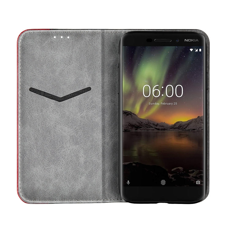 Business Solid Color Stitching Horizontal Flip Leather Case for Nokia 6 (2018), with Holder & Card Slots & Wallet & Lanyard