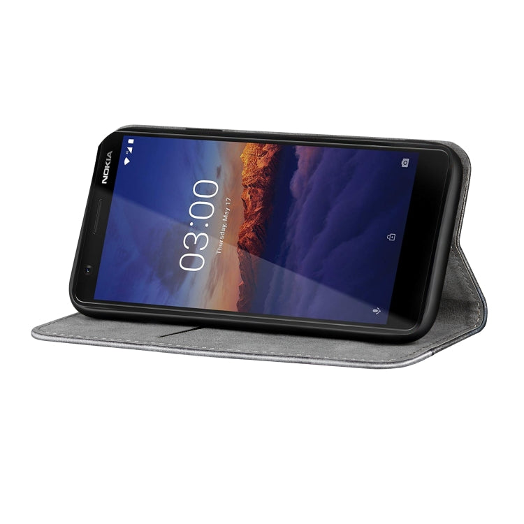 Business Solid Color Stitching Horizontal Flip Leather Case for Nokia 3.1, with Holder & Card Slots & Wallet & Lanyard