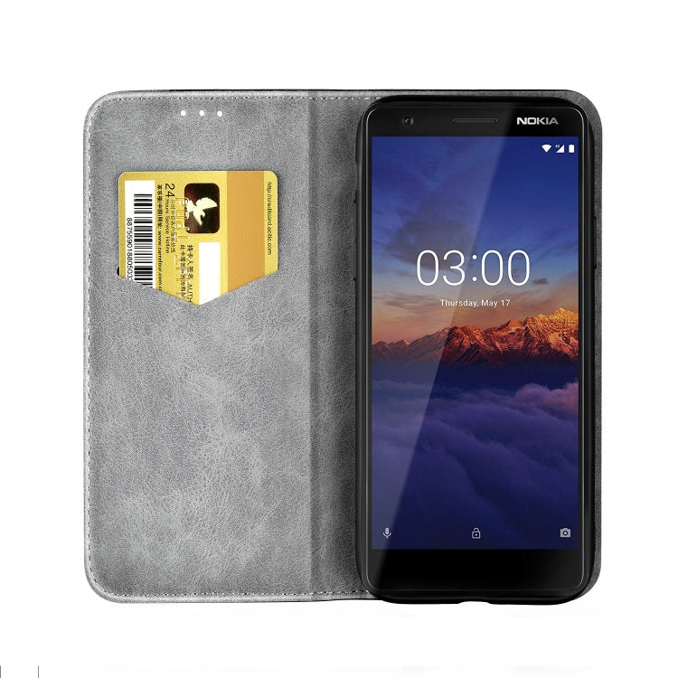 Business Solid Color Stitching Horizontal Flip Leather Case for Nokia 3.1, with Holder & Card Slots & Wallet & Lanyard